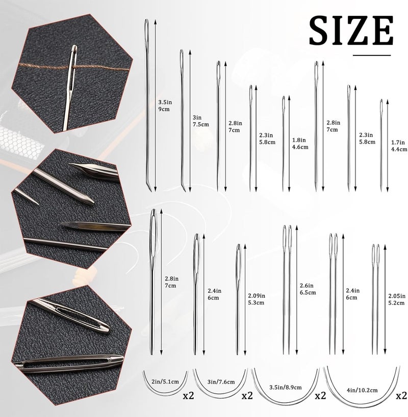 MORFEN Sewing Kit for Adults, 38 Pcs Heavy Duty Sewing Kit, Needle and Thread Kit with Hand Sewing Needles 8 Upholstery Thread, Upholstery Repair Kit for Carpet Canvas DIY Sewing Repair - Image 3